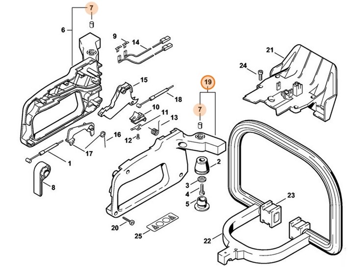 Okładzina uchwytu - prawa strona, Stihl 42267900601