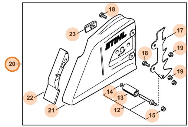 Pokrywa koła napędu łańcucha, Stihl 11356401704