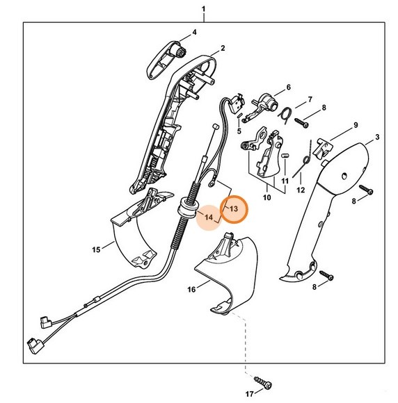 Cięgno sterowania główną przepustnicą, Stihl 42441801112