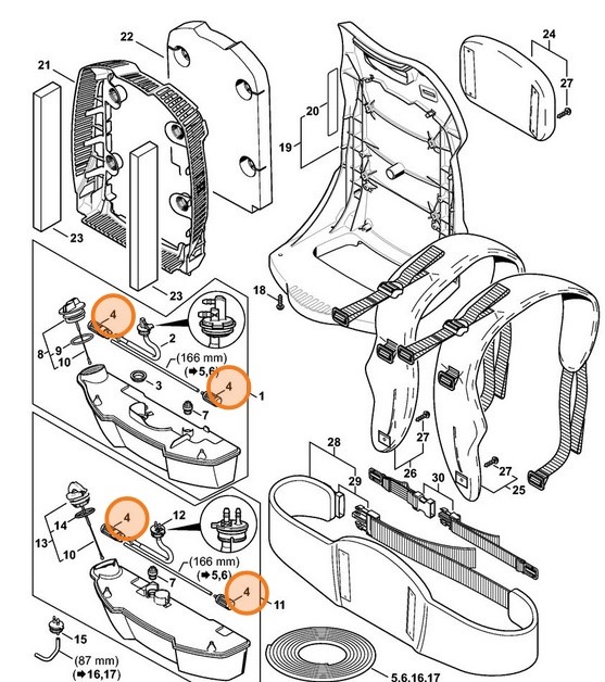 Zestaw głowic ssących, Stihl 42820073600