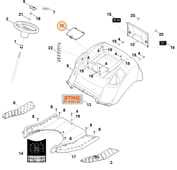 Osłona akumulatora, Stihl 61654030201