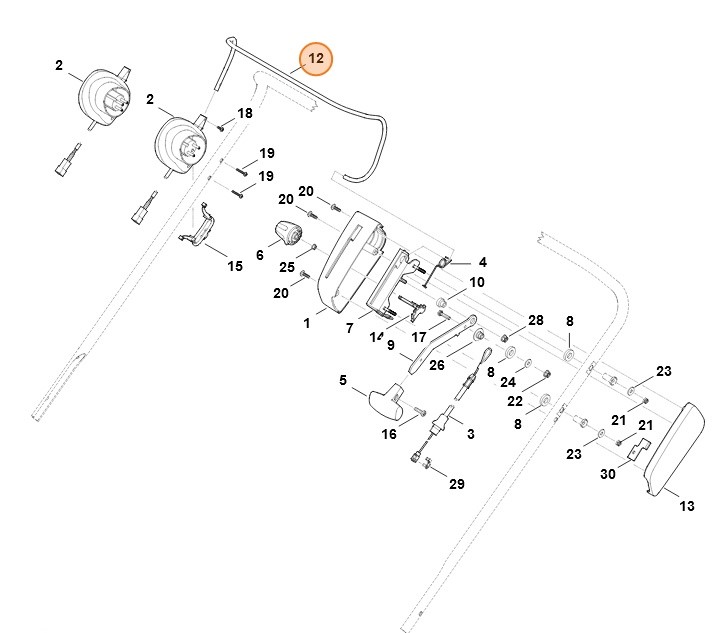Dźwignia włączająca, Stihl 62907640200