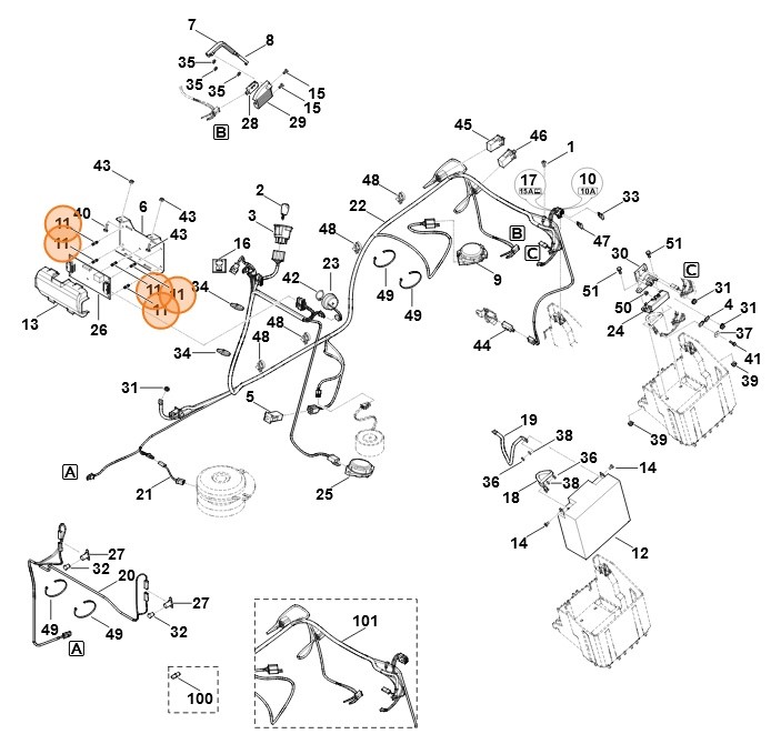 Wiązka przewodów, Stihl 61704403037
