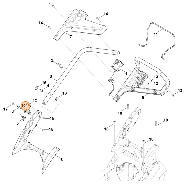 Dźwignia zatrzaskowa, Stihl 63207636000