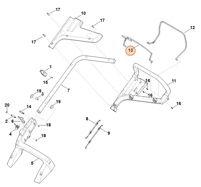 Dźwignia włączająca, Stihl 63587640220