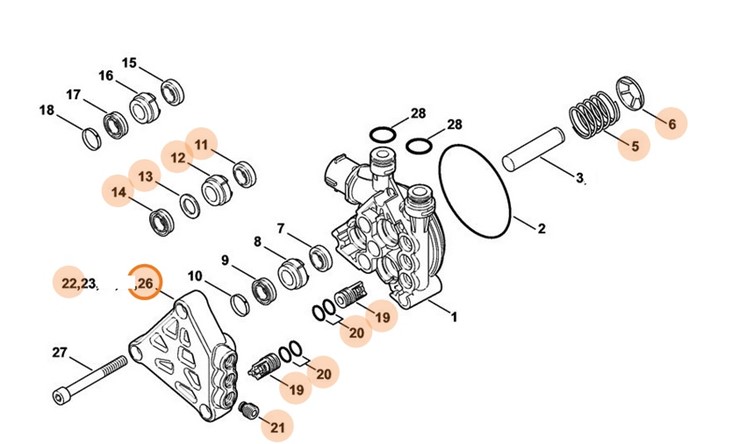 Blok zaworowy, Stihl 47437004650