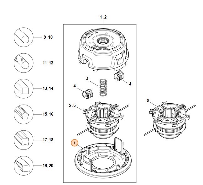 Wkład szpulkowy z zatyczką, Stihl 40027406900