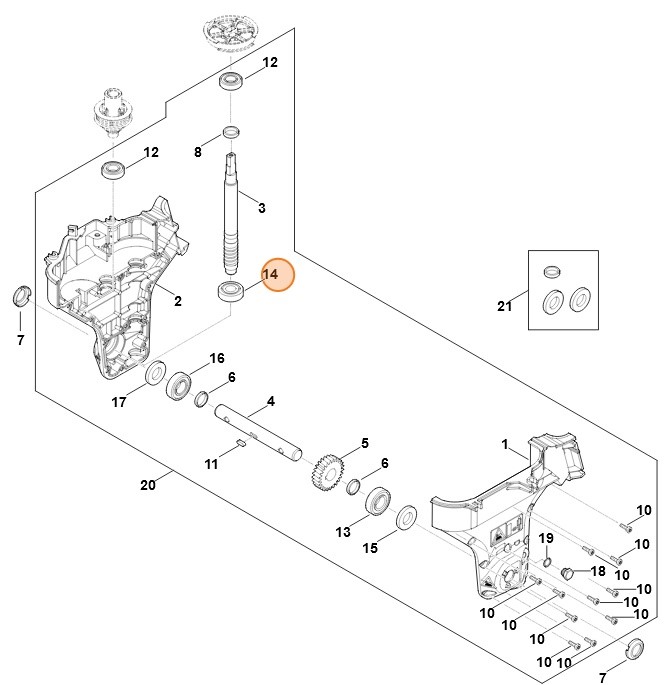 Łożysko kulkowe skośne 7304B-2RS, Stihl 95040030710