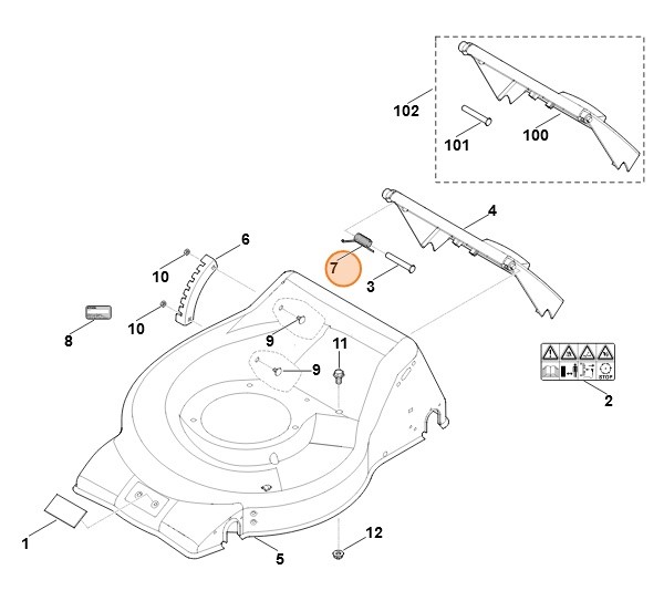 Sprężyna kątowa, Stihl 63507084500