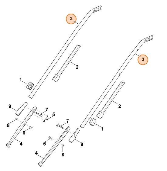 Część środkowa uchwytu kierującego, Stihl 63407802900