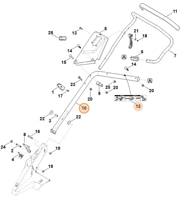 Dolna część uchwytu kierującego, Stihl 63647802895