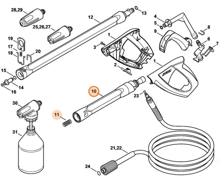 Rura natryskowa, Stihl 49155001103