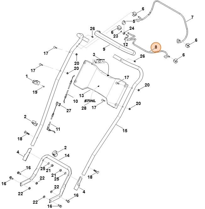 Dźwignia włączająca, Stihl 63787640210
