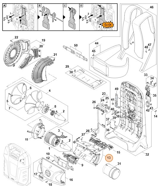 Połowa korpusu silnika, Stihl BA036023800