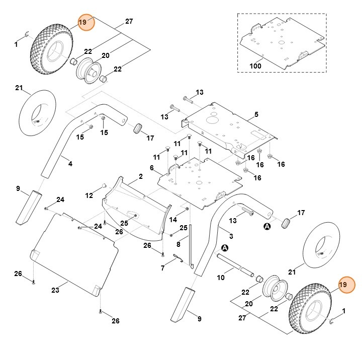 Opona 10x3-4, Stihl 60127049500