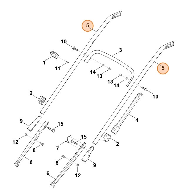 Część środkowa uchwytu kierującego, Stihl 63407634900