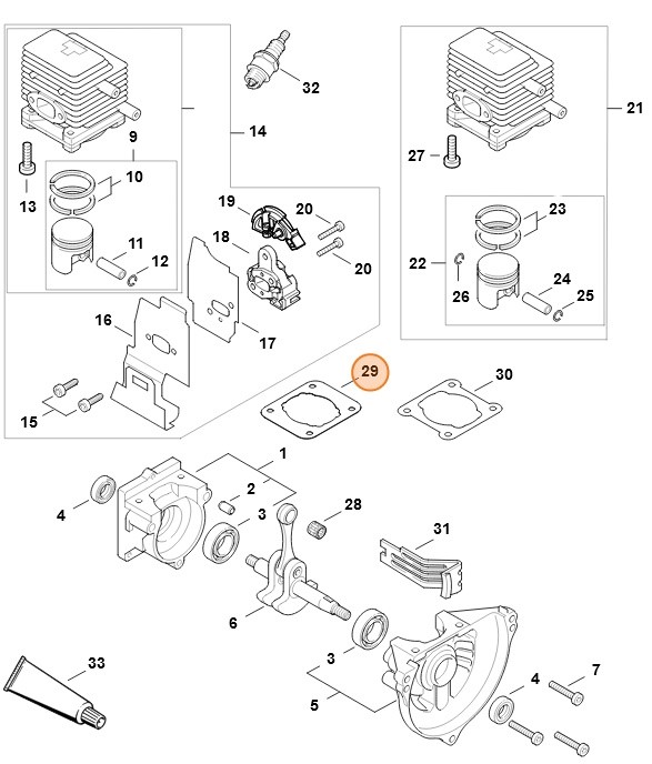 Uszczelka cylindra, Stihl 41400292300