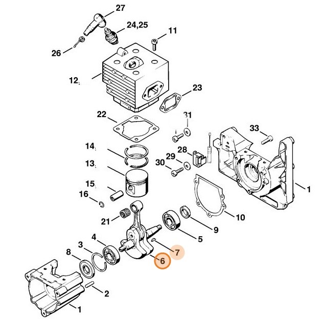 Wał korbowy, Stihl 42030300400