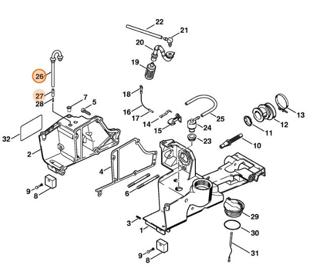 System kompensacji ciśnienia w zbiorniku paliwa, Stihl 42233505805
