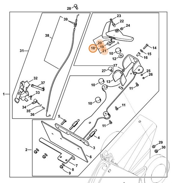 Dźwignia mechanizmu ryglującego, Stihl 42247902000