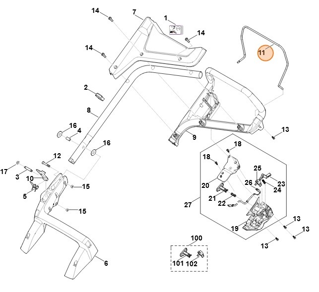 Dźwignia włączająca, Stihl 63387640212