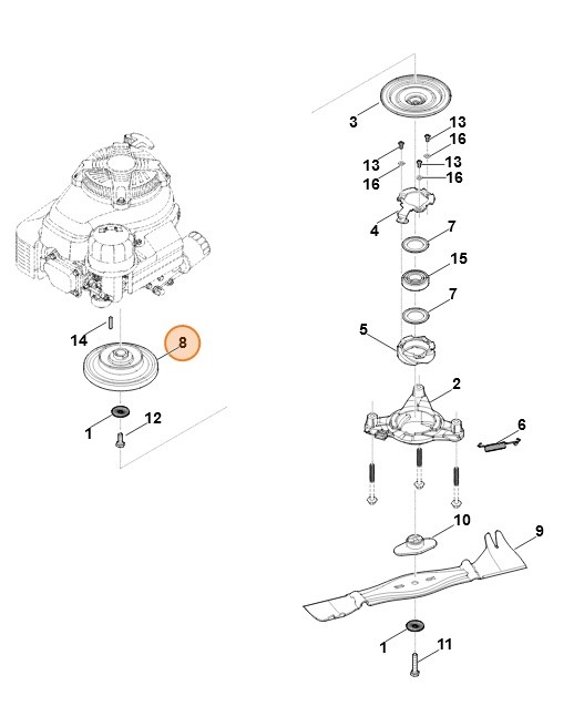 Koło paska klinowego, Stihl 63787002500