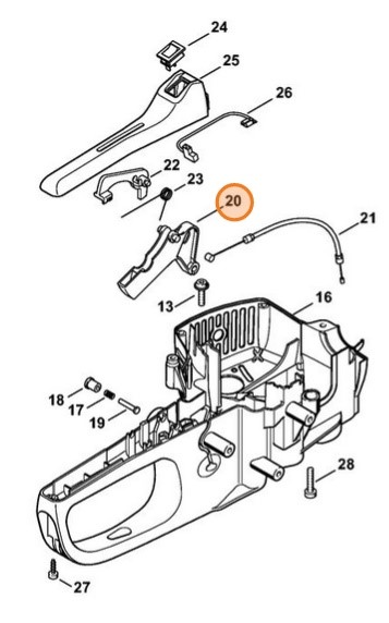 Dźwignia sterowania główną przepustnicą, Stihl 42281821000