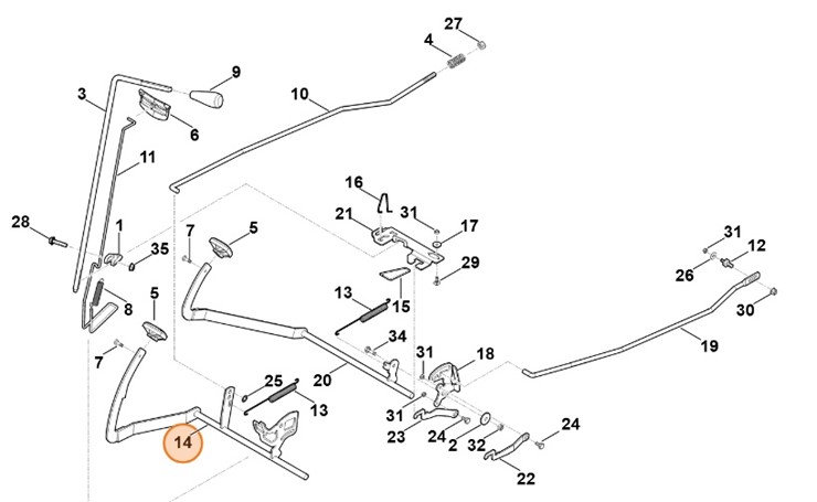 Pedał, Stihl 61657605700
