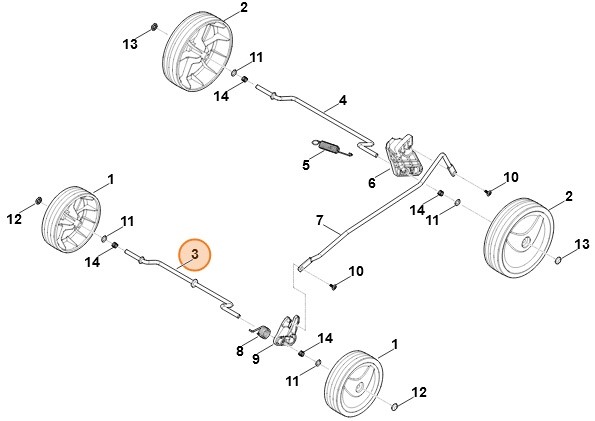 Oś, kompl., Stihl 63117002400
