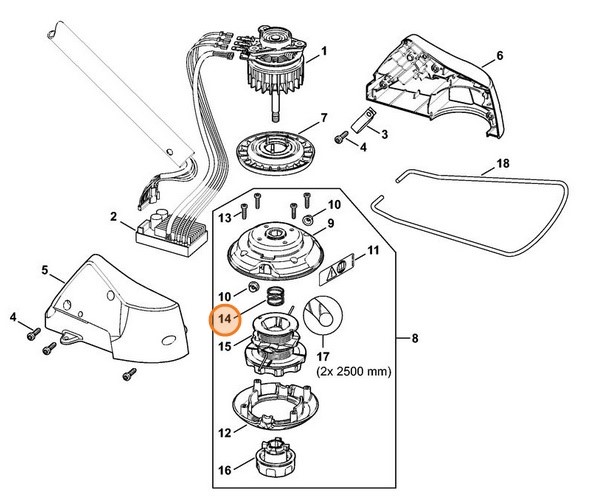 Sprężyna dociskowa, Stihl 00009972015