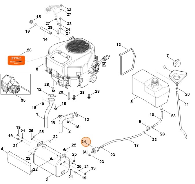 Filtr paliwa, Stihl 00043501802