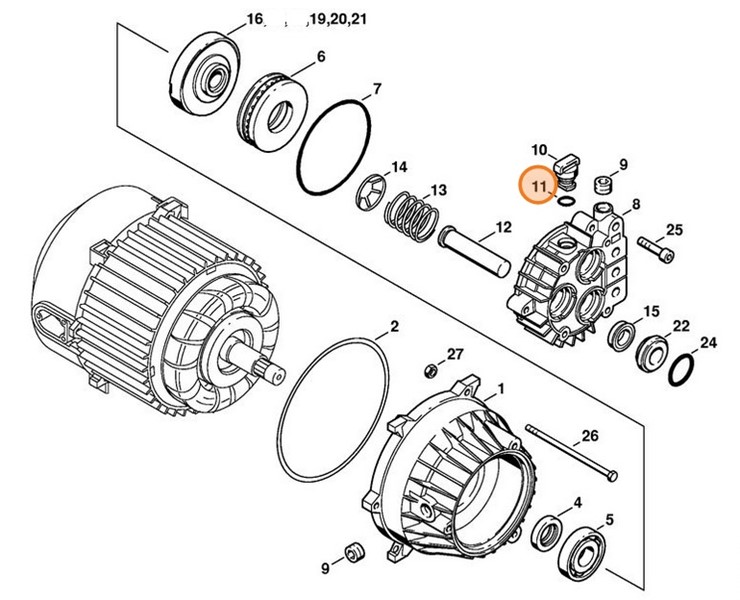 Okrągły pierścień uszczelniający 11,2x1,8, Stihl 96459451075