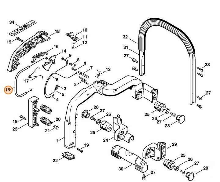 Cięgno sterowania główną przepustnicą, Stihl 42211801100