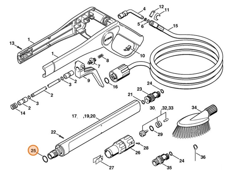 Okrągły pierścień uszczelniający 18x2,5, Stihl 96459457603