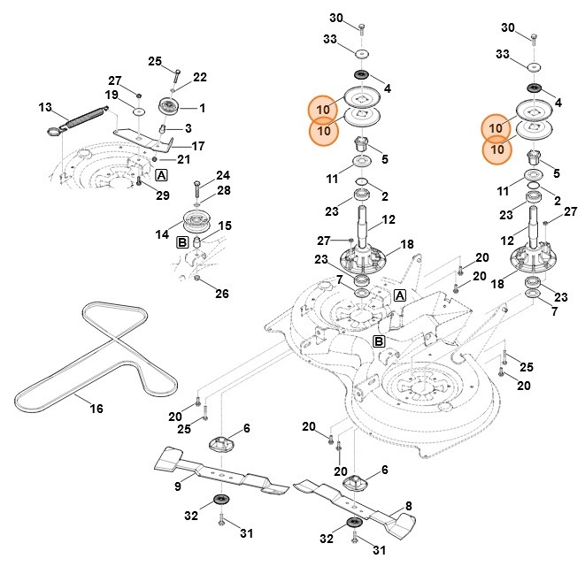 Połowa koła paska klinowego, Stihl 61707648410