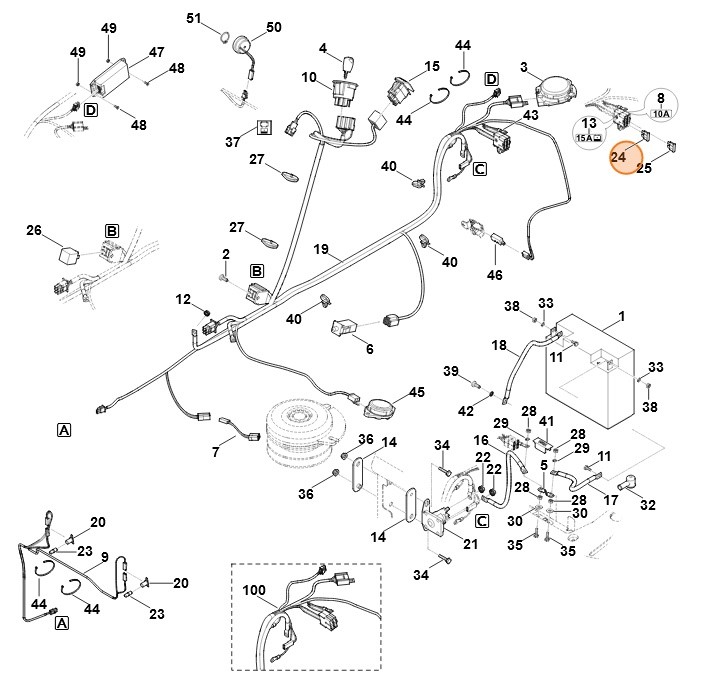 Bezpiecznik wtykowy 15A, Stihl 07510315003
