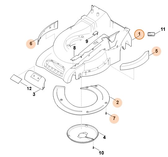 Obudowa kompl., Stihl 63407008511