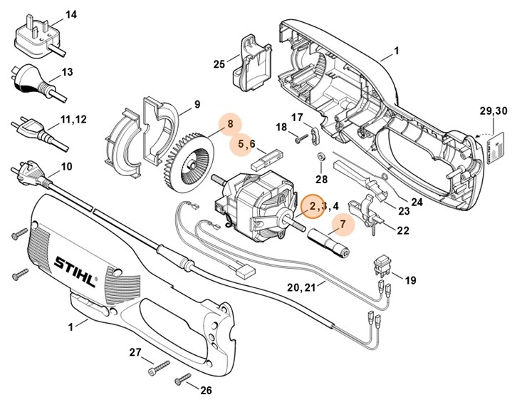 Silnik elektryczny 230V (0,54kW), Stihl 64406000231