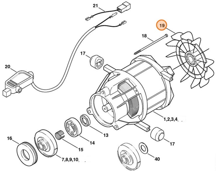 Koło łopatkowe wentylatora, Stihl 47386073000