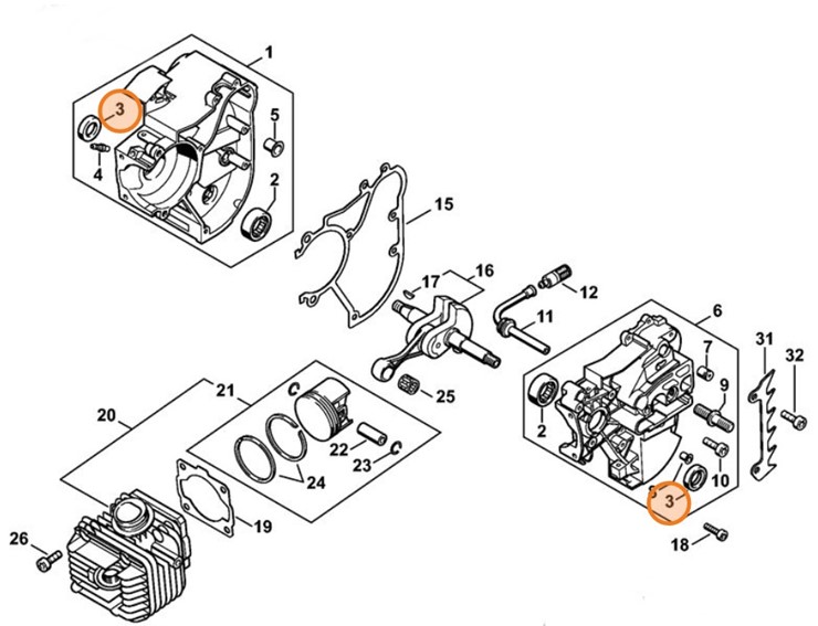 Pierścień uszczelniający wał 12x20x5, Stihl 96400031191