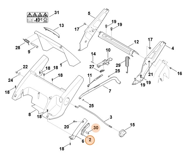 Dźwignia, Stihl 63407007000