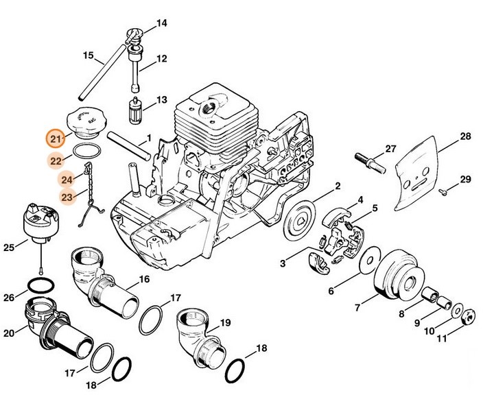 Zamknięcie zbiornika paliwa, Stihl 11073500500