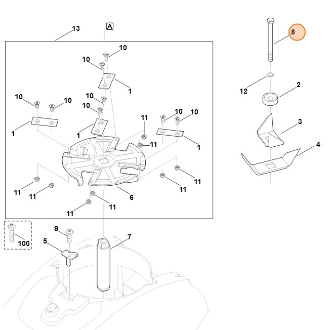 Śruba sześciokątna M10x130, Stihl 90073192600