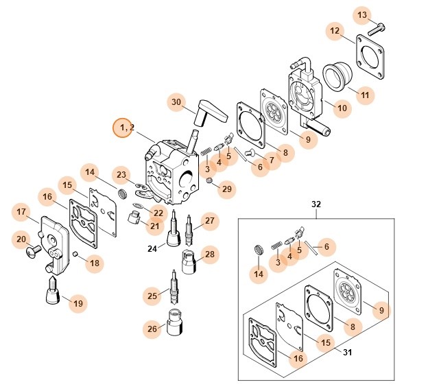 Gaźnik C1Q-S198B, Stihl 42371200611