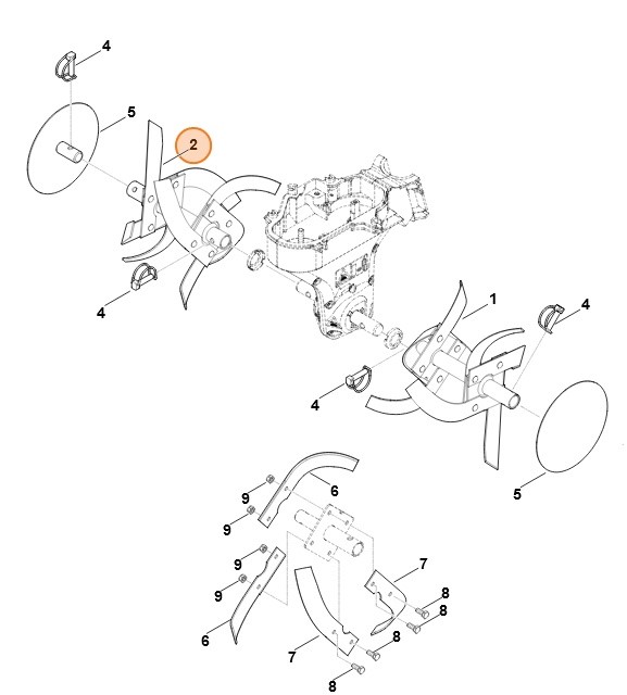 Zespół roboczy kompl., wewn. prawy, Stihl 62417100225