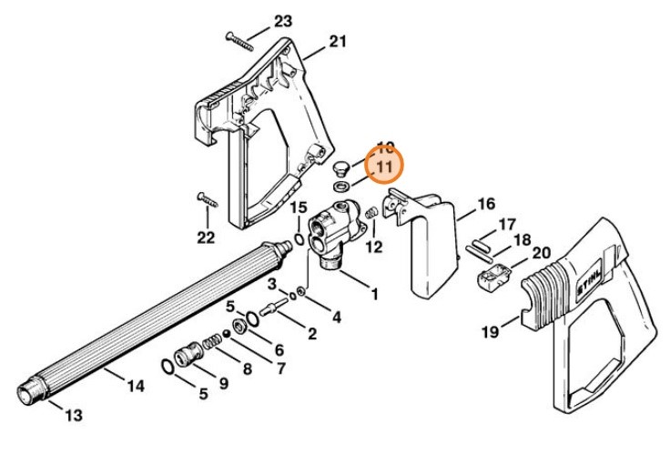 Pierścień uszczelniający 8x14x1, Stihl 96368150660