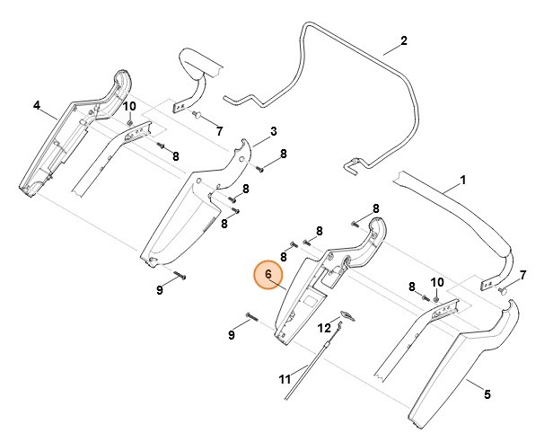 Połowka obudowy, Stihl 63757640611