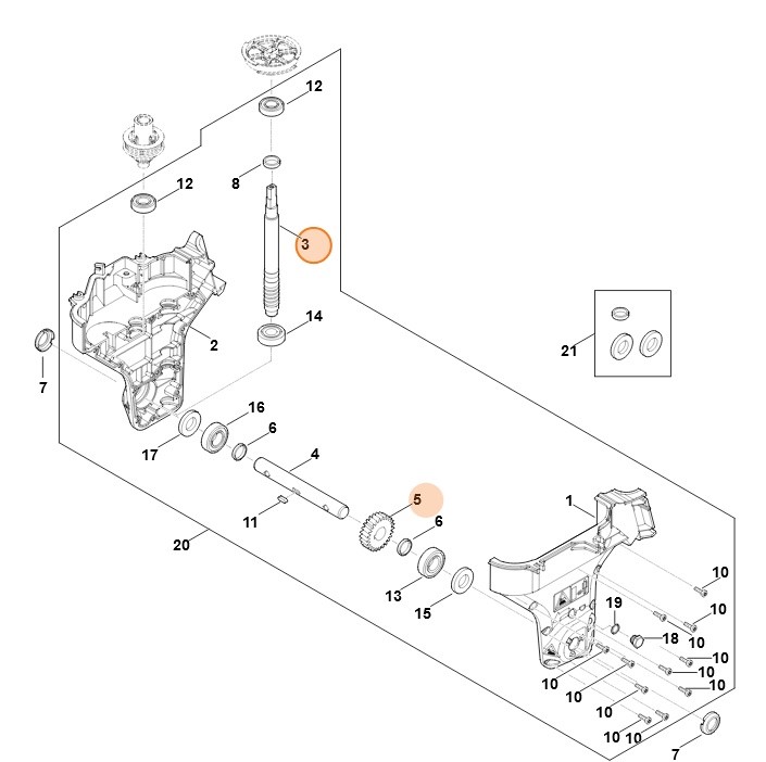 Zespół wału ślimakowego z kołem ślimakowym, Stihl 62416420393