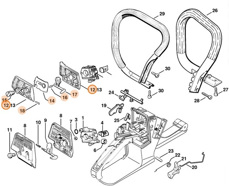Filtr powietrza, tkanka druciana, Stihl 11211201610