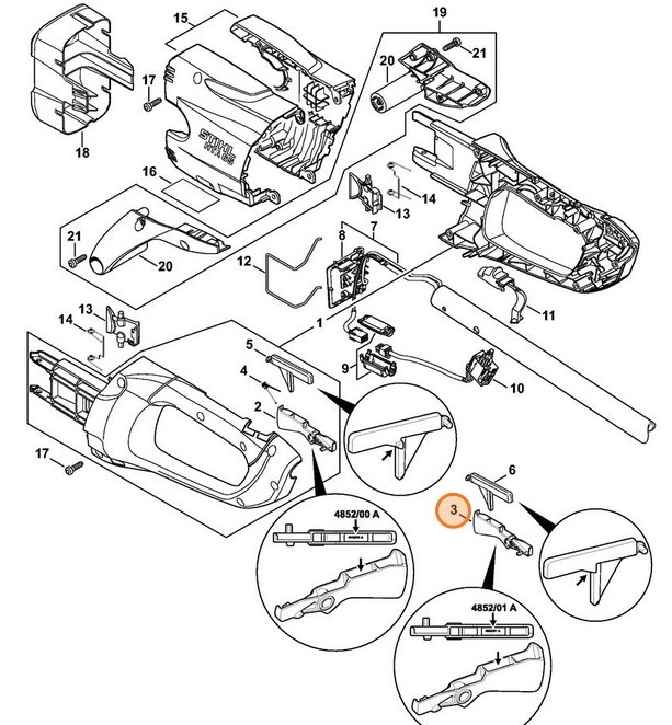 Dźwignia przełącznika, Stihl 48524352401